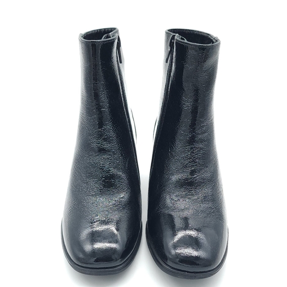 Naot Black Crinkle Patent Leather Zip Up Chelsea Bootie Women's Size 5 EU 36 - Picture 6 of 12